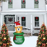 Christmas 1.5M Iatable LED Light Decorations Halloween Air Blown Bear With Gift Bag Outdoor Home Decor Supplies