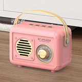 Retro Radio Portable FM Receiver Vintage Bluetooth Speaker Subwoofer TF/USB/Headphones Player Rechargeable Radios for Gift