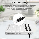 Controller Pad with RGB Backlight - MIDI Keyboard with BT Connection, Low Latency, 3.5mm Output Interface and 16 Strike Pads