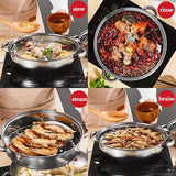 1pc Stainless Steel Saucepan, Steamer Pot, Soup Pot, Suitable For Hot Pot, Steaming Crab, For Home Kitchen Restaurant