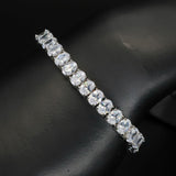 925 Sterling Silver Egg Shaped Zircon Tennis Bracelet