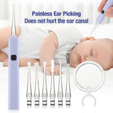 LED Light wax Removal hine Rechargeable Baby Cleaner with Magnifier Luminous Earpick 6 Ear Spoons