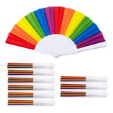 20 Pack Rainbow Folding , Hand Held Fan Gay Pride LGBT Fans For Parties Festival Events Dance Supplies