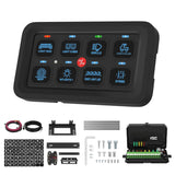 8 Gang RGB LED Light Panel Multifunction Toggle/Momentary/Pulsed Touch Control Switch Pod Box for Truck Jeep