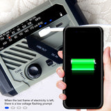 Emergency Weather Radio SOS Alarm Multifunctional Bright Flashlight with Reading Lamp Audio Equipment Solar Charging