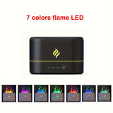 1pc Cool Mist Humidifier 250ml New Simulation Flame Ultrasonic Humidifier, Portable Cool Mist Usb Led Change Color Room H2o Air 7 Colors Fire Flame Humidifier Aroma Essential Oil Diffuser Humidifier