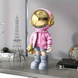 1pc Pink Astronaut Ornament, Resin Statue Art Craft, For Home Living Room Office Cafe Decor, Room Tabletop Display Entryway Decor, Winter Christmas New Year Decor