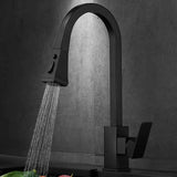 Pull Down Kitchen Sink Faucet Hot and Cold Commercial Spring Sale Black Cheap OEM Ceramic Style Brass Lead Surface Graphic