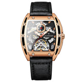 GUANQIN New Mechanical Hollowed out Dial Men's Watches 50M Waterproof Luxury Watch For Men Leather Strap Sapphire Wristwatch Men