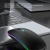 Rechargeable Bluetooth wireless mouse 2.4GHz USB RGB 1600DPI mouse, suitable for computers, laptops, game consoles, and mice