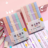 Color Highlighter Square Pen Barrel 6-piece Set of Soft Nib Head Pastel Highlighters Fluorescent for Students