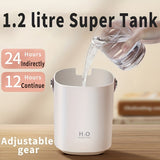 1pc Air Humidifier Dual Spray Nozzle 40.58 Oz Large Capacity Heavy Mist Volume Bedroom Home Ultra-quiet Air Conditioning Room