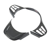 Steering Wheel Cover Trim Car Interior Decor Carbon Fiber Temperature Resistant Wearproof Steering Wheel Decoration for Auto