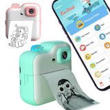 Child with 3 Rolls No Ink Paper 2.0in IPS Screen Instant Print Video Photo Camera Bluetooth-Compatibl