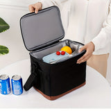 1pc, Cooler Bag, 35L/9.25Gal Heavy Duty Black Picnic Bag, Waterproof Leakproof Insulation Outdoor Tote Bag, For Beach, Picnic