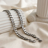 Sterling Silver Bracelet Distressed Brushed Chain Bracelet