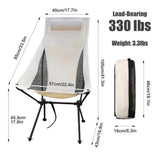 WESTTUNE Portable Folding Camping with Headrest Lightweight Tourist Chairs Aluminum Alloy Fishing Chair Outdoor Furniture