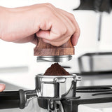 1pc, 304 Stainless Steel Solid Wood Gravity Coffee Powder Press, 3 Sizes, Adjustable Height, Professional Espresso Distributor