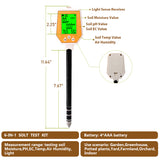 6in1 Soil Tester pH/EC/Moisture/Light/Humidity/Temp High Accuracy Digital Hygrometer pH Meter for Gardening Farming