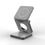 3 In 1 Magnetic Wireless Charger Stand Pad for iPhone 15 14 13 12 IWatch Foldable Fast Charging Dock Station Plastic