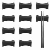 20PCS Chopsticks Rest Little Chopsticks Stands Spoon Fork Holder Set Chopsticks Utensil Cutlery Stand Black