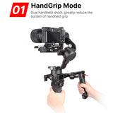 Sliding Handle Handgrip Stabilizer Extension Handle Aluminum with Cold Shoe 1/4 Screw for Ronin S2/ Ronin SC2 Gimbal Stabilizer