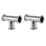2 Pcs 1.5Inch 38Mm Sanitary Tri Clamp 3 Way Tee 304 Stainless Steel Sanitary Ferrule Tee Connector Pipe Fitting