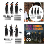 Light-Up Halloween Witches Ornaments with Stakes Set - Holding Hands Screaming for Home Outside, Holidays, Porch, Garden