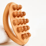 14 Beads Handheld Gua Sha Massage Brush Natural Wood Waist Leg Body Meridian Scraping SPA Therapy Anti Cellulite Relaxation Tool
