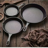 1pc Cast Iron Skillet, Frying Pan With Drip-Spouts, Pre-seasoned Oven Safe Cookware, Camping Indoor And Outdoor Cooking