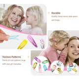 Girls 100 Pcs No Slip Metal Snap Clips Strips For Kids Teens Women Cute Candy Color Cartoon Design Hair Pins