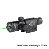Tactical Hunting Red/Green Laser Dot Sight Adjustable 532nm Red Laser Pointer Rifle Gun Scope Rail Barrel Pressure Switch Mount
