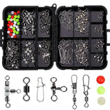 141Pcs Kit 3 Way Lock Snaps e Connector Barrel Swivels for Trout Freshwater Saltwater Sea Fishing