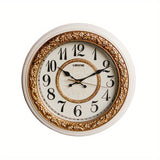 1pc Creative Round Decorative Clock, Retro Wall Numerals Mute Plastic Wall Clock, Room Decor, Home Decor