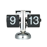 Small Scale Table Over Stainless Steel Flip Internal Gear Operated Quartz Clock with AutoPager, Chrome