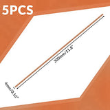 11.8 Inch Length Bare Metal Solid Copper Rod Lathe Bar Stock (5 Pcs, 5 Mm Dia)