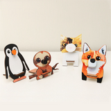 2PCS WOOD Puzzle Eyeglass Holder Sunglass Display Stand Home Office Desktop Animal Holiday Decoration Gift D