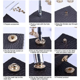 Snaps Fasteners Kit, 200Sets Rivets, 140 Eyelets And Grommets, 40 Snap Buttons, 20Screws, Setting Tool For Leather
