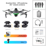 S155 Drone 360° obstacle avoidance 6000M Transmission GPS positioning Three-Axis Anti Shake Gimbal Aerial Vehicle Control Toy