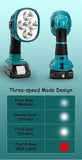 9inches 12W 1120LM Cordless LED Work Light Lamp Outdoor Camping Portable Flashlight for 14.4V-20V Li-ion Battery