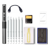 T65 Smart Soldering Iron with 6PCS Iron Heating Cores Fast Heating 65W Adjustable Temperature 150~450℃ Auto Sleep PD+QC Fast Charging Aluminum Alloy Handle