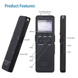 8GB MP3 Player Speed Sound Lectures Meeting Digital Audio Recorder Dictaphone Voice Activated Recorder Recording Device