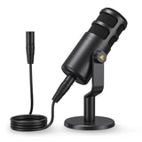 Dynamic XLR PC Microphone All Metall Gaming Broadcast Recording Streaming Works for Audio Interface Sound Card Mixer PD100