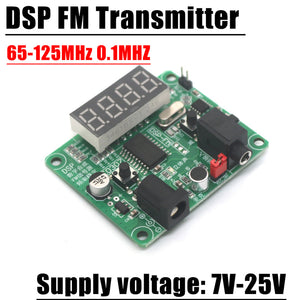 DSP Digital 65-125MHz LED Stereo FM Transmitter microphone DC 12V 24V For car Radio Broadcast Campus Station