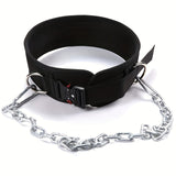 Pull-up Belt, Weighted Fitness Belt With Chain, Double D-ring Weightlifting Belt, Back Support Strap