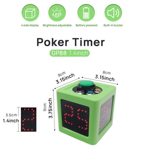 Cube 1.4in 4 Sided Digital Countdown Stopwatch for Private Poker Chess Casinos Shot Game Electronic Timer