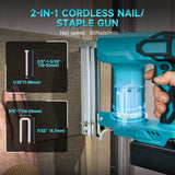 Cordless F32 Nail Electric Furniture Carpentry Tacker Stapler Woodworking Staple Gun For 18V Battery (No Battery)