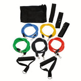 Unlock Your Fitness Potential at Home: 11pcs TPE Resistance Bands Set with Door Anchor, Handles