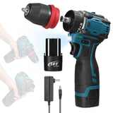 18V 2in1 Lithium Drill Electric Screwdriver Multi-function Power Tool 45Nm Torque Brushless MotorPractical Screw Driver for Home