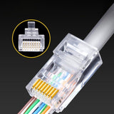 100 Rj45 Through Holes 8P8C Perforated Cat6 Category 6 Unshielded Crystal Network Modular Plug